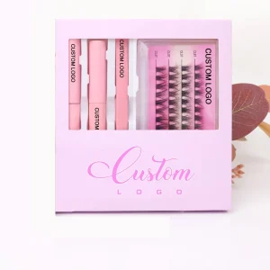 Premade Individual Fan Lash Extension Kit Private Label Segment Lashes Tools Set Custom Natural Clusters Kit