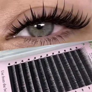 Premade Russian Volume Wet Lash Eyelash Extensions Wispy Manga Spikes 0.05mm 0.07mm False Eyelashes