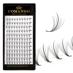 Premade Spike Fans Sandwich Style Synthetic Hair Handmade 12 Rows Soft Volume 5D 7D 9D 0.07 15mm Black Wispy Eyelashes
