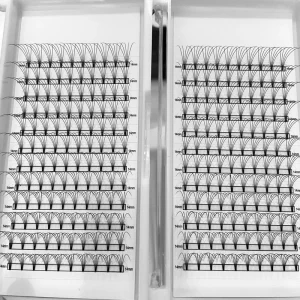 Premade Volume Fan Lashes 0.07 Short Stem Eyelash Extensions 2D 3D 4D 5D 6D 7D Fans Heat Bonded Made of Korean PBT Material