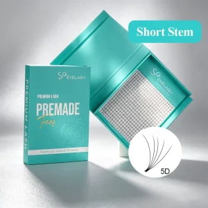Premade Volume Fans Short Stem 3D 4D 5D 6D 8D Eyelash Extensions Matte Black Soft Silk Lashes
