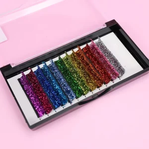 Premium 12 Rows Christmas Party Crystal Rhinestone Glitter Lashes Blink Eyelash Extensions