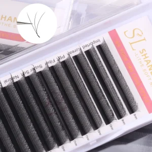 Premium C D L M LC LD LU 3d W Lashes Yy Series 7 15mm Matte Black Natural Long Soft 3d 5d W shaped Clover Eyelash Extensions