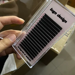 Premium Cashmere Lash Extension Supplies Soft Dark Black Individual Volume Lash Trays Private Label Faux Mink Eyelash Extensions