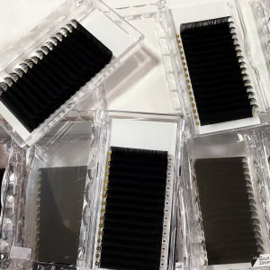Premium Cashmere Matte Black Individual Lash Tray Pbt Mink B C CC D Curl Private Label Volume Velvet Silk Lash Trays