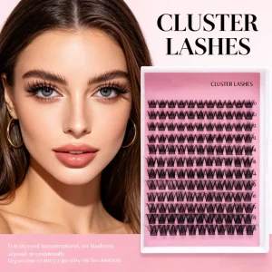 Premium Cluster Lashes 10-18mm Mixed Lengths Natural Fan Shaped DIY Eyelash Extensions Lightweight Soft Fiber False Lashes for Salon