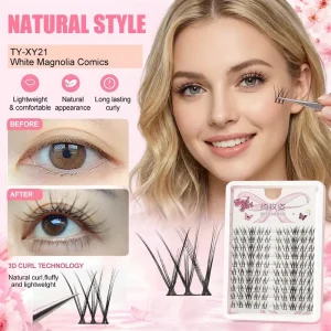 Premium Cluster Lashes Soft Wispy Individual Lash Extensions Private Label Custom Logo Faux Segmented Eyelashes