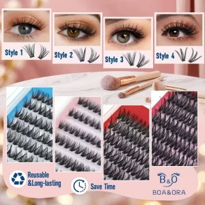 Premium Custom Logo Private Label Kit Set Cluster Lashes Individual Eyelash Clusters for Salon Diy Reusable Natural Long Lasting