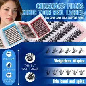 Premium Custom Logo Private Label Kit Set Cluster Lashes Individual Eyelash Clusters for Salon Diy Reusable Natural Long Lasting
