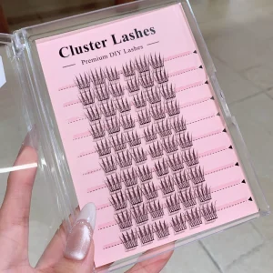 Premium DIY Semi Hand Made Synthetic Hair 10 Rows 3D Natural for Volume Self Adhesive Individual Clusters Lash Clusters