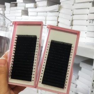 Premium Dark Fluffy Cashmere Lash Extensions Individual Volume Lash Trays Matte Black Eyelash Extension Supplies
