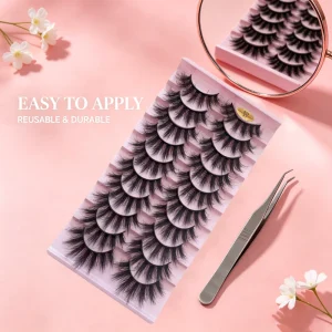 Premium Faux Mink Natural Wispy Strip Lashes Daily Wear for Beauty Salon Use