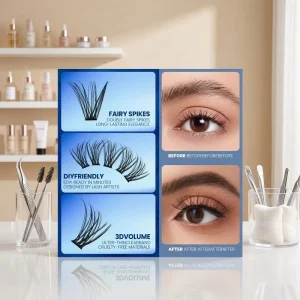 Premium Fluffy Wispy Volume Spike Anime Cluster Lashes Individual Eyelash Clusters for Salon Diy Reusable