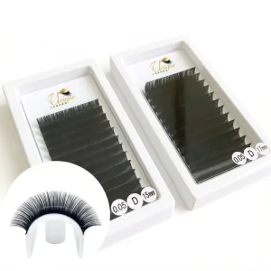 Premium Individual Volume Lash Extensions Dark Matte Black Lash Trays Private Label Soft Silk Eyelash Extension