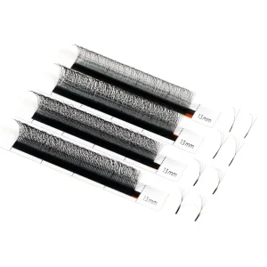Premium Korean PBT Narrow W Shape Eyelash Extensions YY 3D 4D 5D Clover Premade Fans 0.07 CC D DD Curl Mixed Tray