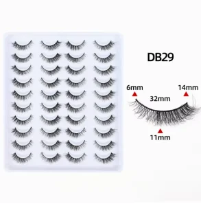 Premium Large Pack Self-Adhesive Reusable One-Piece False Lashes Natural Short Volume Custom Color DIY Extensions