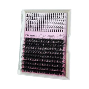 Premium Lash Clusters Bulk 10D 100D DIY Mixed C type 0.05mm Mix 10 20mm Thick False Eyelashes Fan shaped