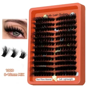 Premium PBT Fiber Fluffy Wispy Diy Cluster Eyelashes Cat Eye Lashes Clusters 8 15mm Mix Winged Cluster Eyelash Extension