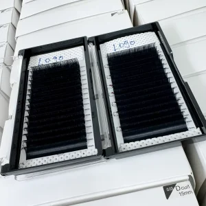 Premium Quality Velvet Black Easy Fan Eyelash Extension 0.03 L Curl 1 Second Fan Lashes Soft Cashmere Lash Extensions