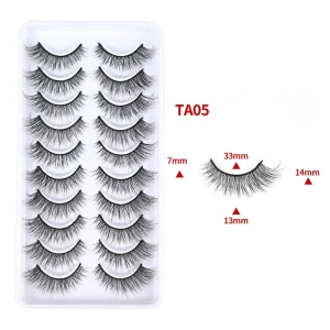 Premium Reusable Handmade Cat Eye False Eyelashes Natural Wispy for Long Tail Strip Lashes Extension Effect for Makeup Beauty