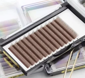 Premium Silk Brown Y Shape Colored Lashes Individual Brown YY Eyelash Extension Mink