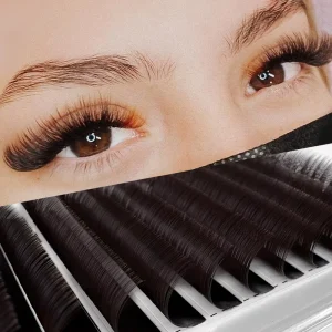 Premium Silk Matte Black and Brown Lash Double Tips Ellipse Super Soft Matte Cashmere Flat Individual Lash 0.20 0.25 Flat Lashes