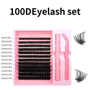Premium Soft Lightweight Synthetic Lash Beginner Friendly DIY Segmented Lashes Mixed Tweezer Bond and Seal Kits