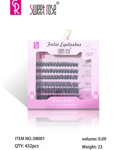Premium Synthetic Hair Handmade False Eyelash Combo Set Black Cotton Band Natural Wispy Volume Lashes Pack Reusable Comfortable
