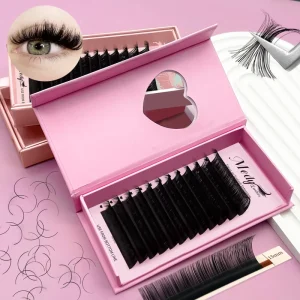 Premium Velvet Lash Extensions Easy Fan Volume Lashes 0.03 0.07mm C D CC Curl Custom Logo Eyelash Extension Trays