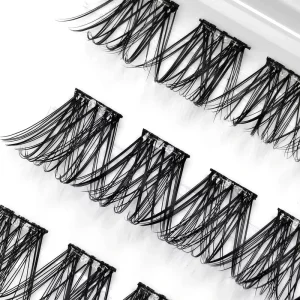 Press Diy Cluster Lashes No Glue Needed Self Adhesive Handmade Pre Cut PBT Material Cruelty Free Reusable 0.07mm