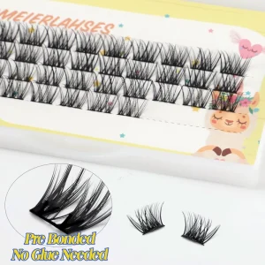 Press-On Cluster Lashes No-Glue Self-Adhesive DIY Segment Eyelash Extensions