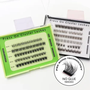 Press On Eye Lash Clusters No Glue Needed Handmade Cruelty Free Korea PBT 7-15 Days Shandong Origin