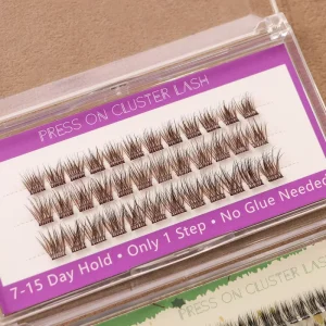 Press On Lash Synthetic Hair Transparent Plastic Band Self Adhesive Reusable Cruelty Free Handmade 3D Effect Eyelash