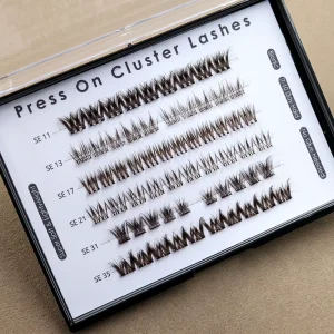 Press On Lashes 7 15 Day Hold Self Adhesive Waterproof 100% Handmade Cruelty Free Reusable Eyelash No Glue Needed Easy Wear