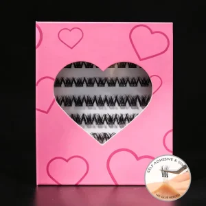 Press on Cluster Lashes No Glue Needed Self Adhesive Handmade Segment Pre Cut Pre Bond Cruelty Free Reusable Eyelash