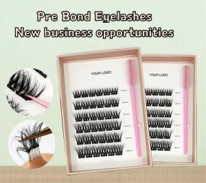 Press on DIY Cluster Lashes Strong Hold 5 7 Days Waterproof Handmade Pre glued Lashes Private Label Self Adhesive Segment Lashes