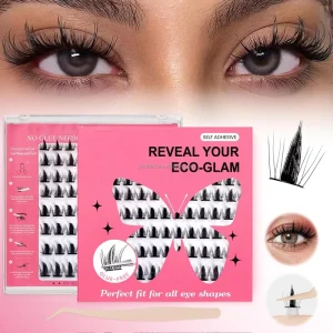 Press on Fairy Cluster Lashes No Glue 7 Days Self Adhesive Korea Private Label Natural Eyelash Cluster Custom Logo Kit