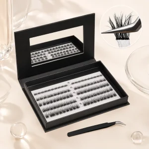 Press on Lash Clusters 7 15DAY Lasting 100% Handmade No Glue Easy Apply C Curl Natural Look Bulk Order Supplier for Daily Makeup