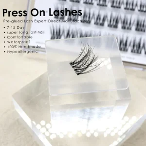 Press on Lash Clusters Custom Size 8-16mm & C/D/L Curl 100% Handmade Waterproof 15 Days Lasting CE ISO for European Retailers