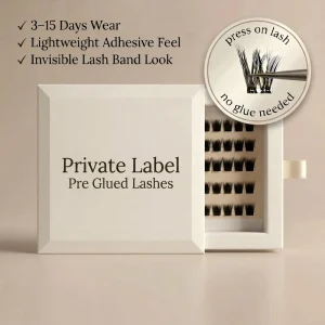 Press on Lashes 睫毛托盘 超软带 200d 300d 睫毛簇 定制套装 可重复使用 全条式睫毛
