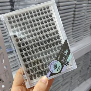 Press on Lashes Natural Thick Pre bond Eyelash Clusters Pre cut Self Adhesive DIY Lash Extension Wispy DIY Segment