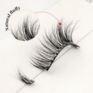 Press on Pre Glued Fluffy Half Lashes Wispy Self Adhesive Lashes Strong Hold Glue Free Custom Logo Half Strip Lashes