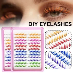 Princess Shiyu Synthetic Hair Fiber Color Cluster Lashes DIY Eyelash Extension Kit Handmade 12 Rows 20D 8 16mm Natural