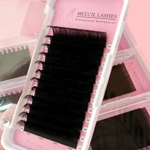 Private Label 0.05 0.07 Individual Lash Supplier Soft Matte Black Volume Lash Trays C D Fluffy Cashmere Eyelash Extensions