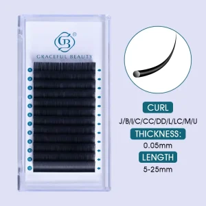Private Label 0.05 0.07mm Natural Soft Curl Individual Eyelash Extension Lash Tray with 6 20 Rows CE Certified OEM ODM Supplier
