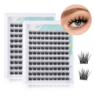 Private Label 10 13mm Ultra Fluffy Cluster Lashes Wispy Natural Segment Lashes