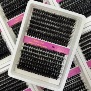 Private Label 10 18mm Cluster Eyelashes 60D 80D Segment Lash Extensions Super D Curl Cashmere Fluffy Lashes Clusters