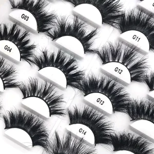 Private Label 10MM to 25MM 3D Mink False Eyelashes Real Mink Lashes with Custom Logo