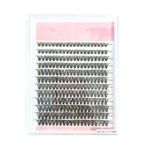 Private Label 12 Rows 10P 20P 30P 40P Vegan Eyelash Extensions 8-16mm Silk Heat Bonded Premade Volume Fans Wispy Cluster Lashes