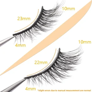 Private Label 14 Pairs Half Lashes Custom Packaging Orange Tray 3D Faux Mink Eyelashes Middle East Style Cat Eye Clear Band